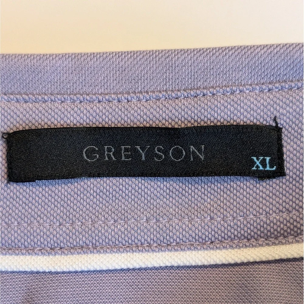 NWT Greyson Mens XL Long Sleeve Polo Shirt Purple brrr Cooling Golf Wolf Logo - Picture 6 of 7